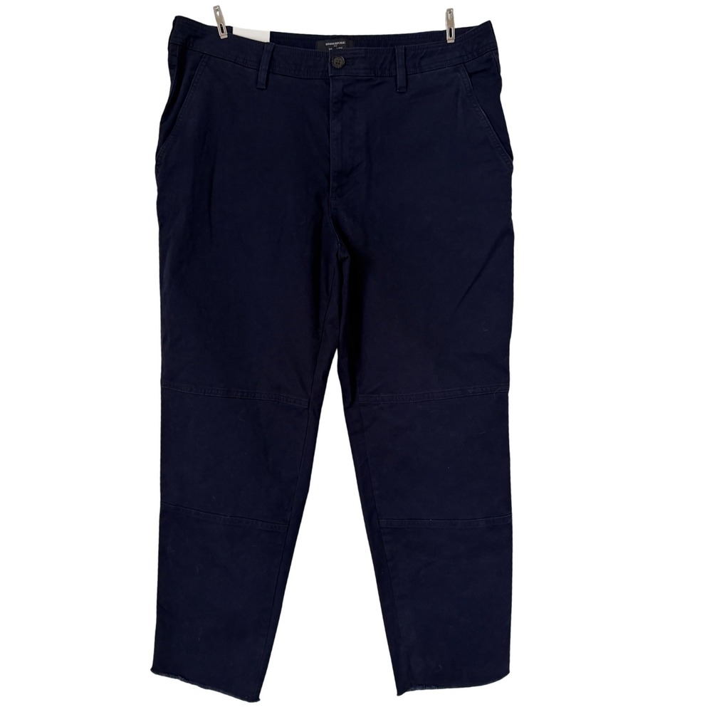 Banana Republic Slim Ankle Chino Pants Navy Blue Raw Hem 694883-00-1 Womens 12